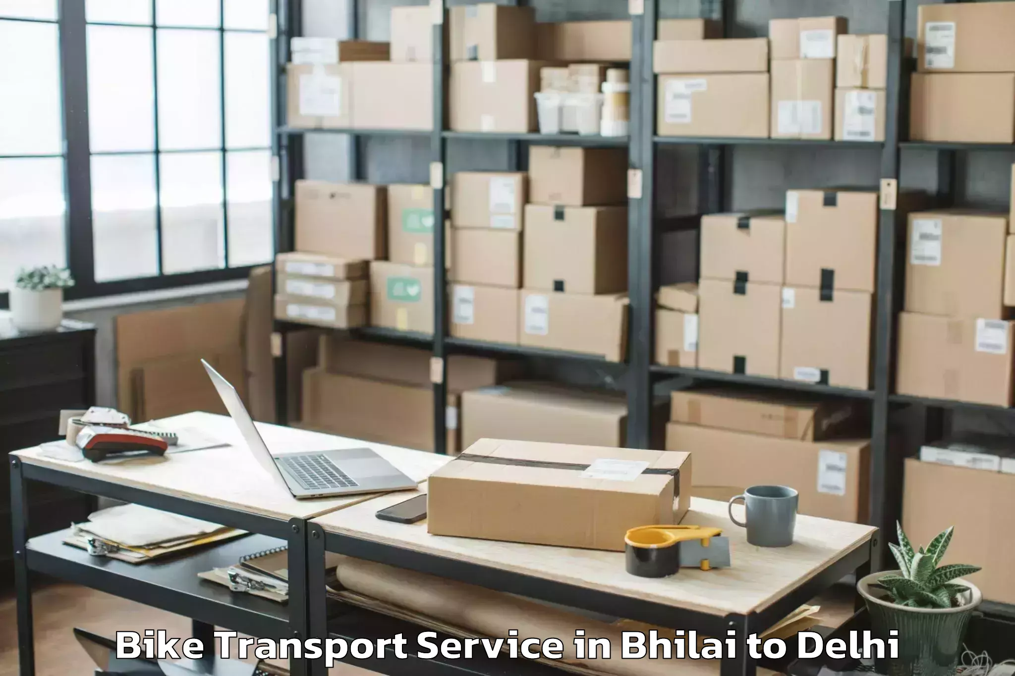 Trusted Bhilai to Alipur Bike Transport